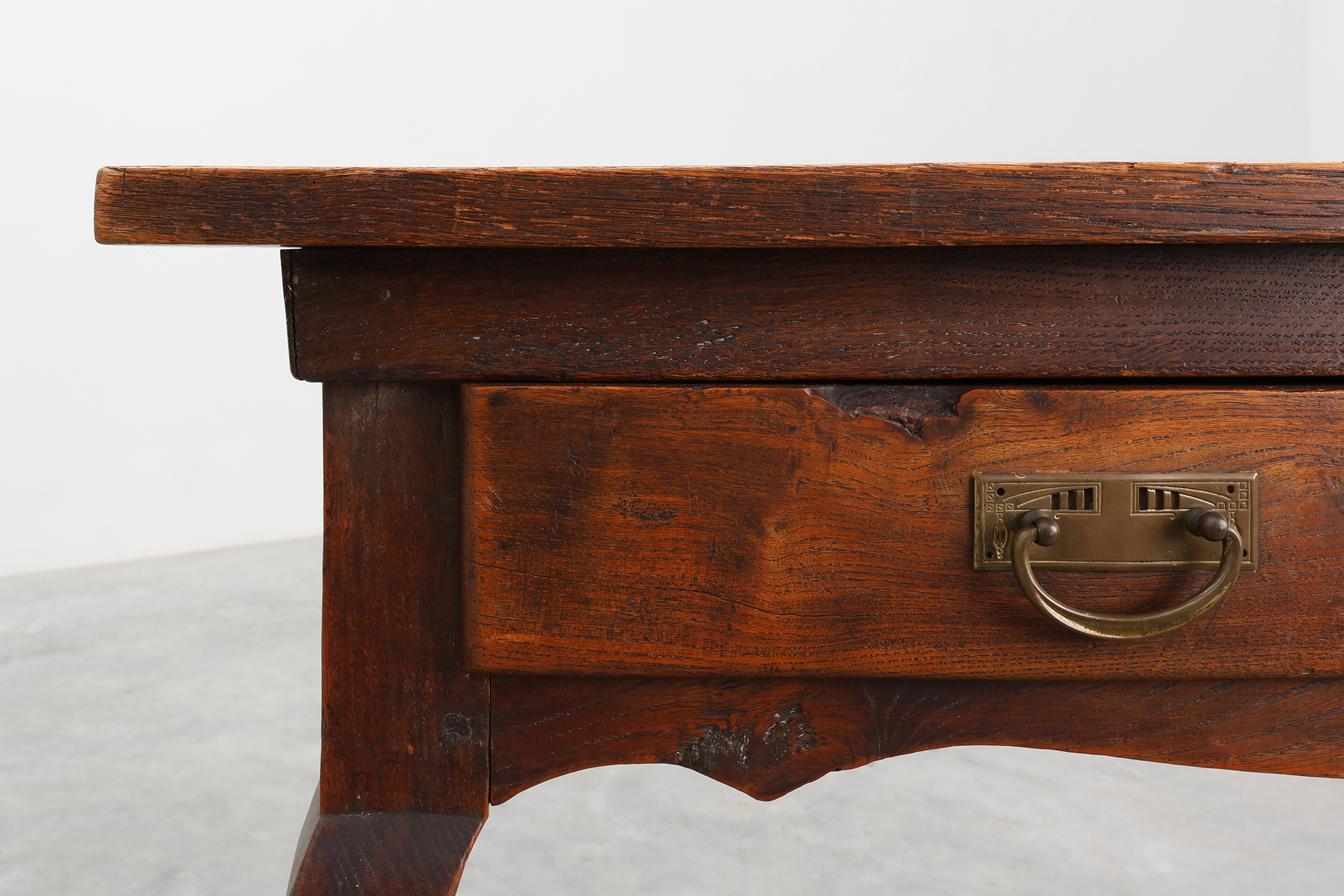 French Provincial Oak Table with Two Drawers, France, 19th Centurythumbnail